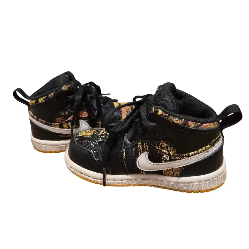 Nike Air Jordan 1 Mid GT Black Laser Orange Bright Melon GS Toddler 7C